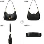 KKXIU Small Shoulder Bag for Women - Crescent Bag Small Purses for Women Trendy Vegan Leather Purse with Removable Strap