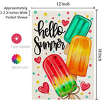 Summer Garden Flag Popsicles Double Sided 12X18 Inches Small Burlap Seasonal Welcome Yard Decoration For Outside Porch Cf1813-12