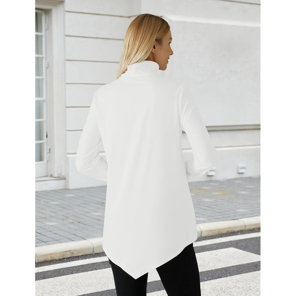 Justfashionnow Turtle Neck Shirts For Women Long Sleeve Tunic Tops To Wear With Leggings Dressy Casual Fall Clothes 2026
