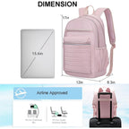 Travel Backpack For Women, Womens Work Backpacks, Backpack Purse, Back Pack For College Girls, Carry-On Travel Backpacks,Pink Bookbag (Light Pink)