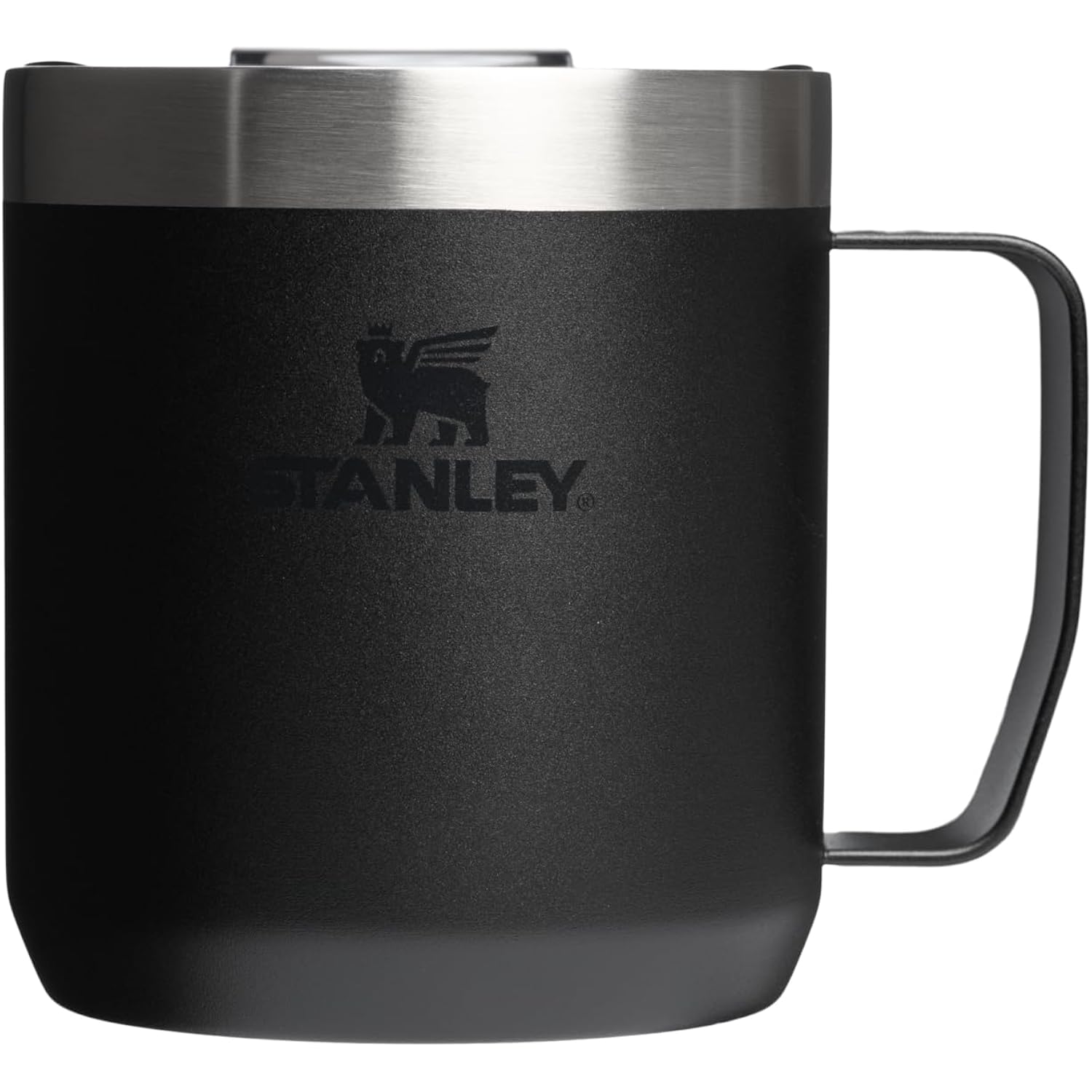 Stanley Everyday Camp Mug 12Oz | Drink Through Lid | Cup For Coffee, Tea And Drinks | Insulated Stainless Steel Coffee Mug | Bpa-Free | Black 2.0