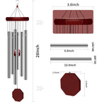 Memorial Wind Chimes Outdoor Large Deep Tone, Sympathy Wind-Chime Personalized With 6 Tuned Tubes, Elegant Chime For Garden Patio Balcony And Home