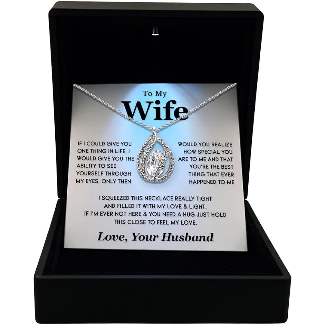 TRYNDI To My Wife Necklace from Husband - Soulmate, Girlfriend, Fiance Gift for Anniversary, Birthday, Christmas, Valentine's Day, Mother's Day - Romantic Wife Christmas Gift ideas