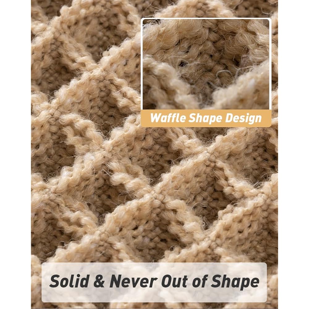 AMOAMI Upgraded Waffle Bath Mat, Super Absorbent Non Slip Bath Mats for Bathroom Floor, Machine Washable Bathroom Rugs with Tassels, Rubber Backed Bathroom Mats, Ultra Soft, 17" x 24", Brown