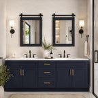 Farmhouse Bathroom Mirror For Over Sink 22”X32” Black, Rustic Western Barn Decor Bathroom Vanity Mirror, Wall Mirror For Bathroom, Living Room, Bedroom, Entryway