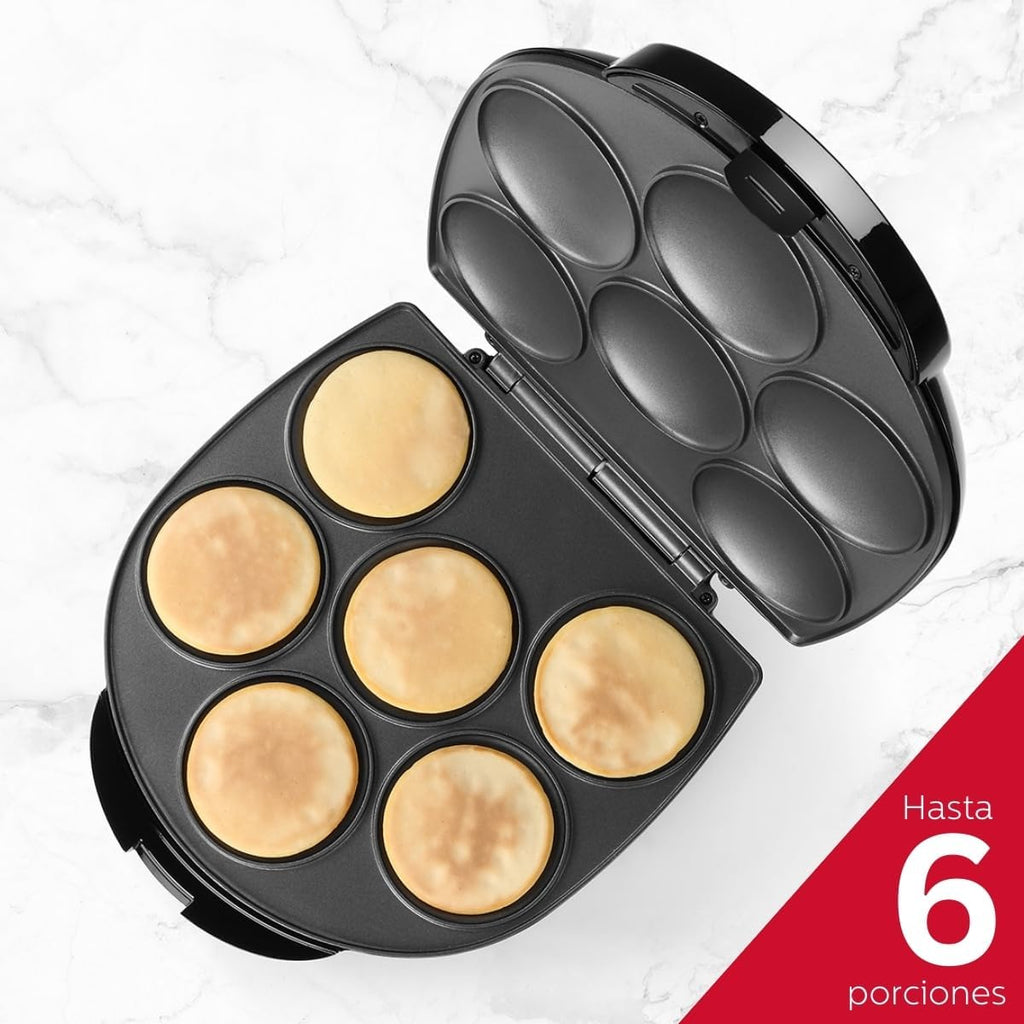 Holstein Housewares Non-Stick 6-Section Multi-Food Maker - Arepas, Mini Pancakes, Corncakes And More - Black,12 Inch