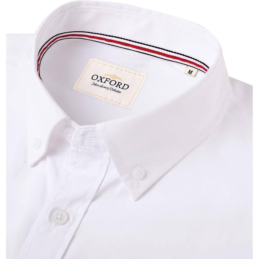 Alimens & Gentle Mens Solid Oxford Shirt Long Sleeve Dress Shirt Work Casual Button Down Shirts With Pocket