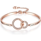 Mother's Day ‘Badass Daughter’ Gift, ‘Always My Daughter Forever My Friend’ Bangle Bracelet, ‘Mother/Father Daughter Forever Love’ Women Jewelry, Xmas Wedding Birthday Present from Dad Mom
