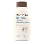 Aveeno Skin Relief Body Wash With Coconut Scent & Soothing Oat, Gentle Soap-Free Body Cleanser For Itchy, Dry & Sensitive Skin, Dye-Free & Allergy-Tested, 12 Fl. Oz