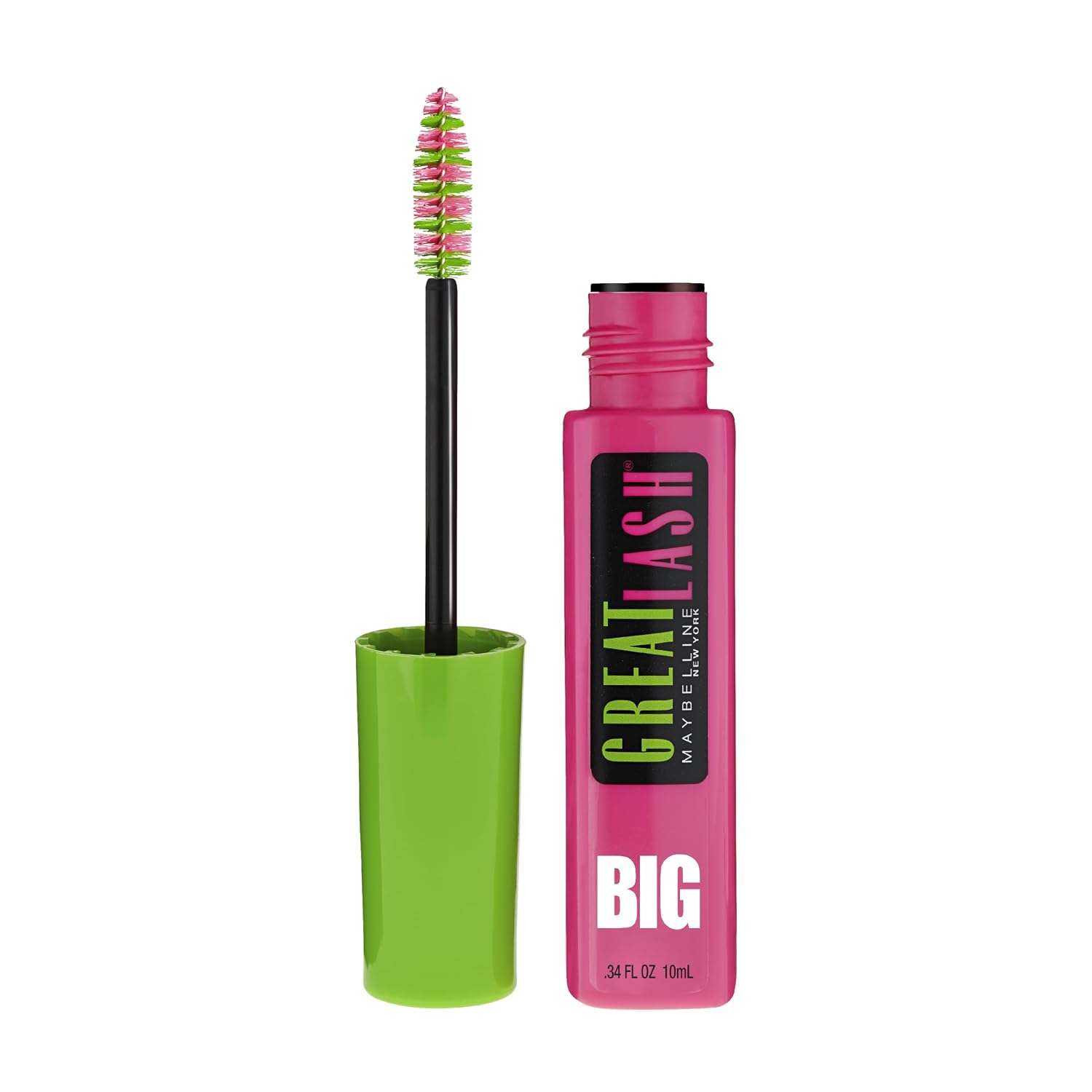 Maybelline Makeup Great Lash Big Washable Mascara, Very Black Volumizing Mascara, 0.34 Fl Oz