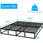Queen Box Spring, 8 Inch Box Spring For Queen Bed, 3000 Lbs Heavy Duty Metal Frame Mattress Foundation With Fabric Cover, Easy Assembly-Noise Free