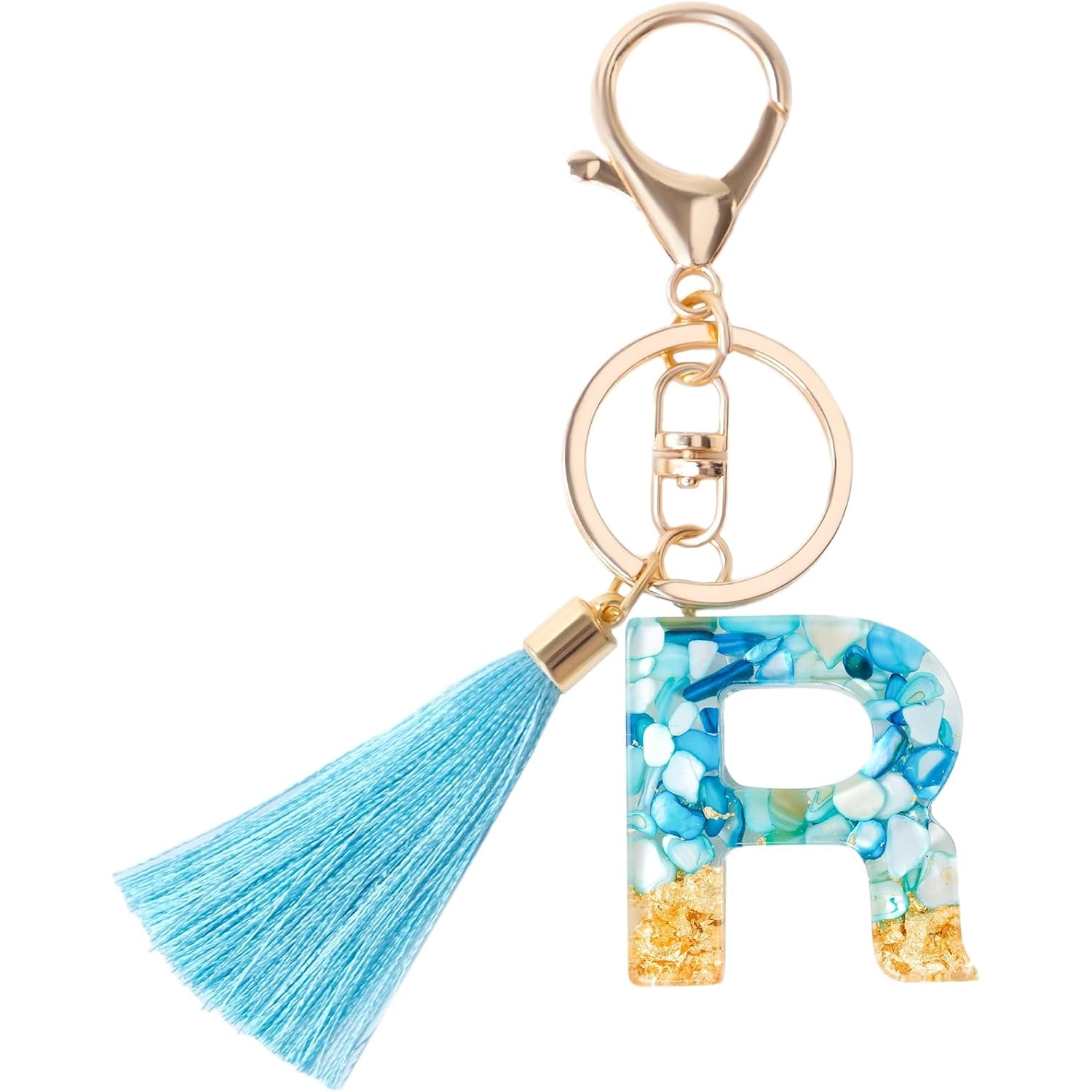Alphabet Initial Letter Keychain for Women gift To Little Girls Tassel Butterfly Pendant Key Ring for Backpack