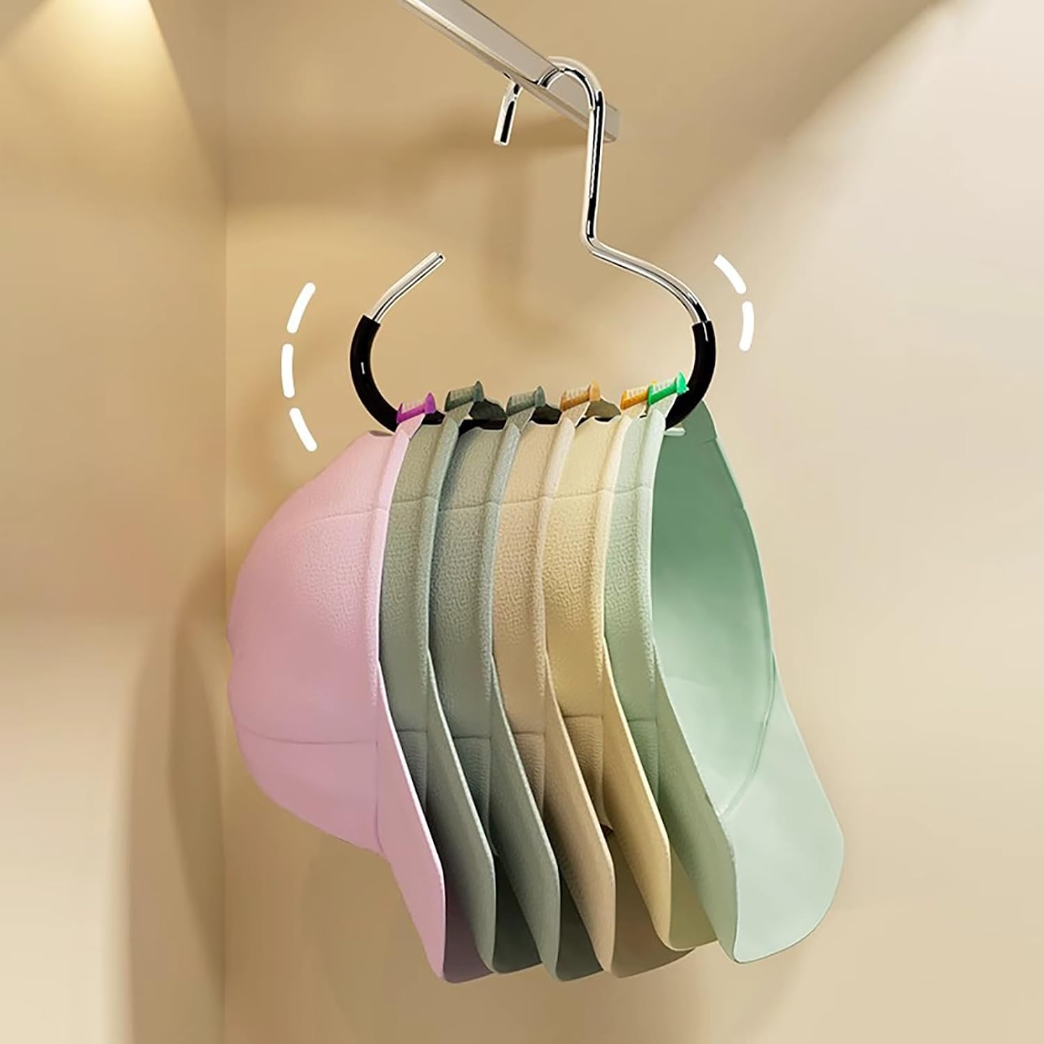 2 Pack Hat Organizer For Baseball Caps, Hat Rack For Caps Scar Handbag Stainless Steel Hat Hangers For Closet
