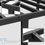 Zizin Twin Size Metal Bed Frame With Headboard & Footboard 14 Inch Metal Platform Mattress Foundation Support With Steel Slat, Under Bed Storage, No Box Spring Needed