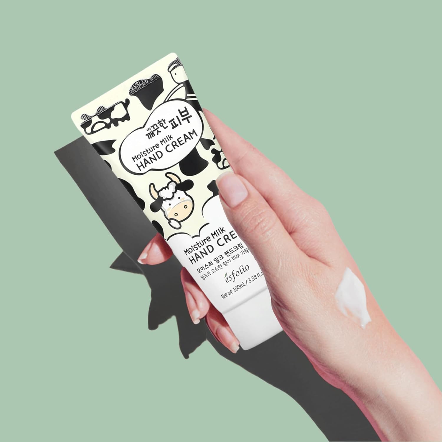esfolio Pure Skin Moisture Milk Hand Cream – Hydrating & Nourishing Hand Moisturizer with Milk Protein Extract, Soften Dry Skin, Non-Greasy, Daily Moisturizer for Soft & Smooth Hands (3.38 OZ/100ML)