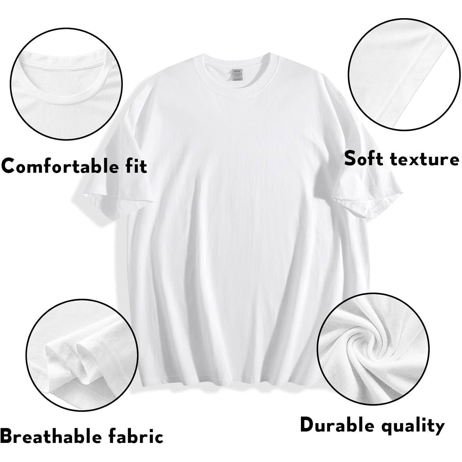 Custom T Shirts For Men Women Made In Usa Bulk Customized Shirt Text/Photo Front Back Print Personalized Cotton T-Shirts