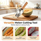 Triangle Watermelon Cutter, Stainless Steel Watermelon Slicer, Stainless Steel with Wooden Handle for A Wide Variety Watermelon, Cantaloupe, Honeydew, Apples, and More