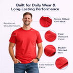 6 Packs Of Bulk Men'S T-Shirts Eversoft Cotton Regular Fit Short Sleeve Crew Neck Lightweight T-Shirt Tees