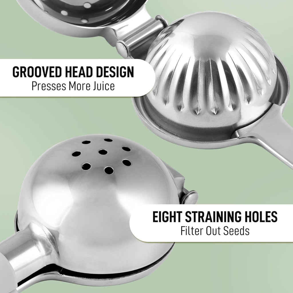 Lemon Squeezer Stainless Steel With Premium Quality Heavy Duty Solid Metal Squeezer Bowl - Large Manual Citrus Press Juicer And Lime Squeezer Stainless Steel - By Zulay Kitchen
