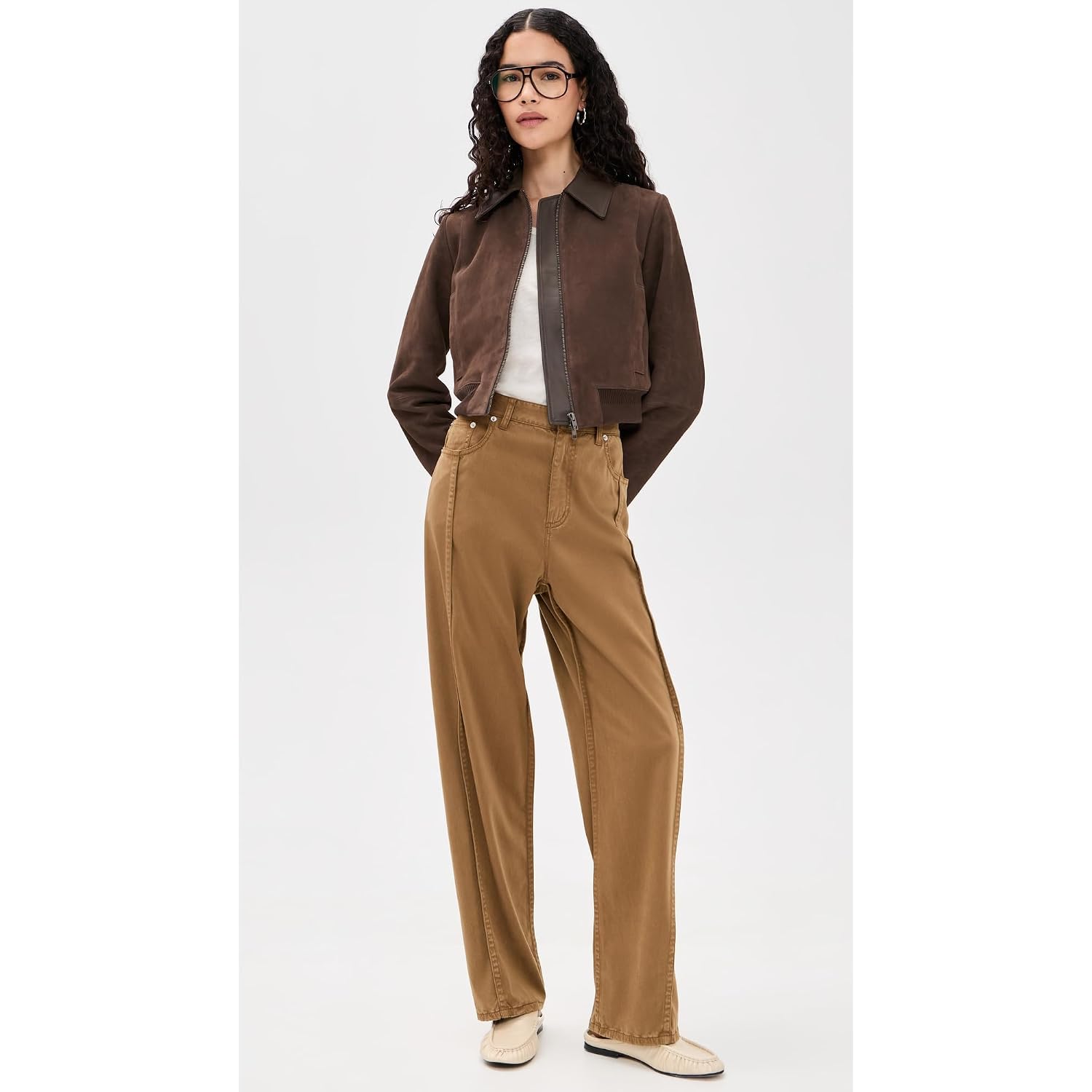 Vince Women'S Suede Shrunken Bomber