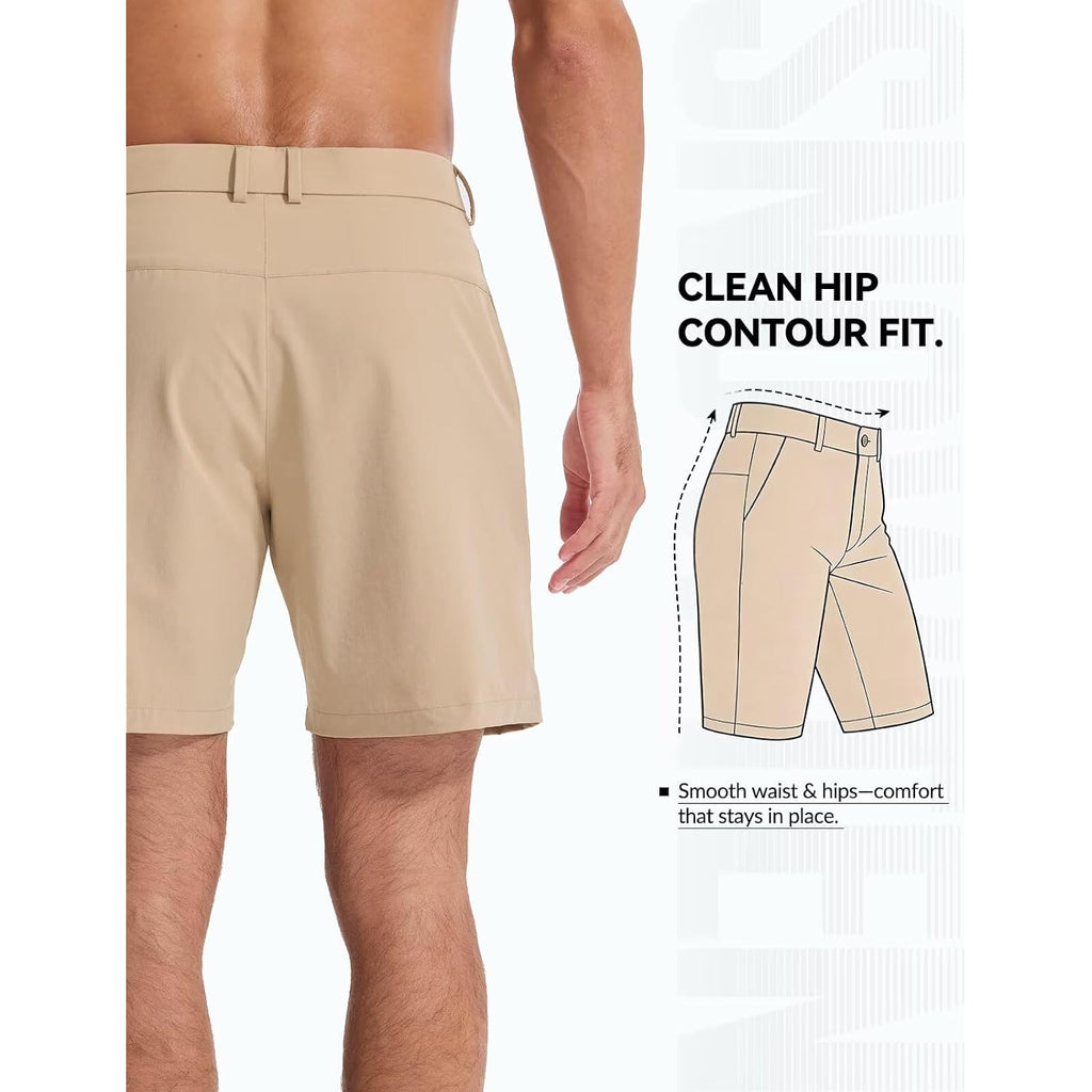 Snowten Men'S Classic Fit 7/9/11 Inch Golf Shorts Basic Lightweight Stretch Hiking Casual Short With 2 Pockets And 1 Hidden