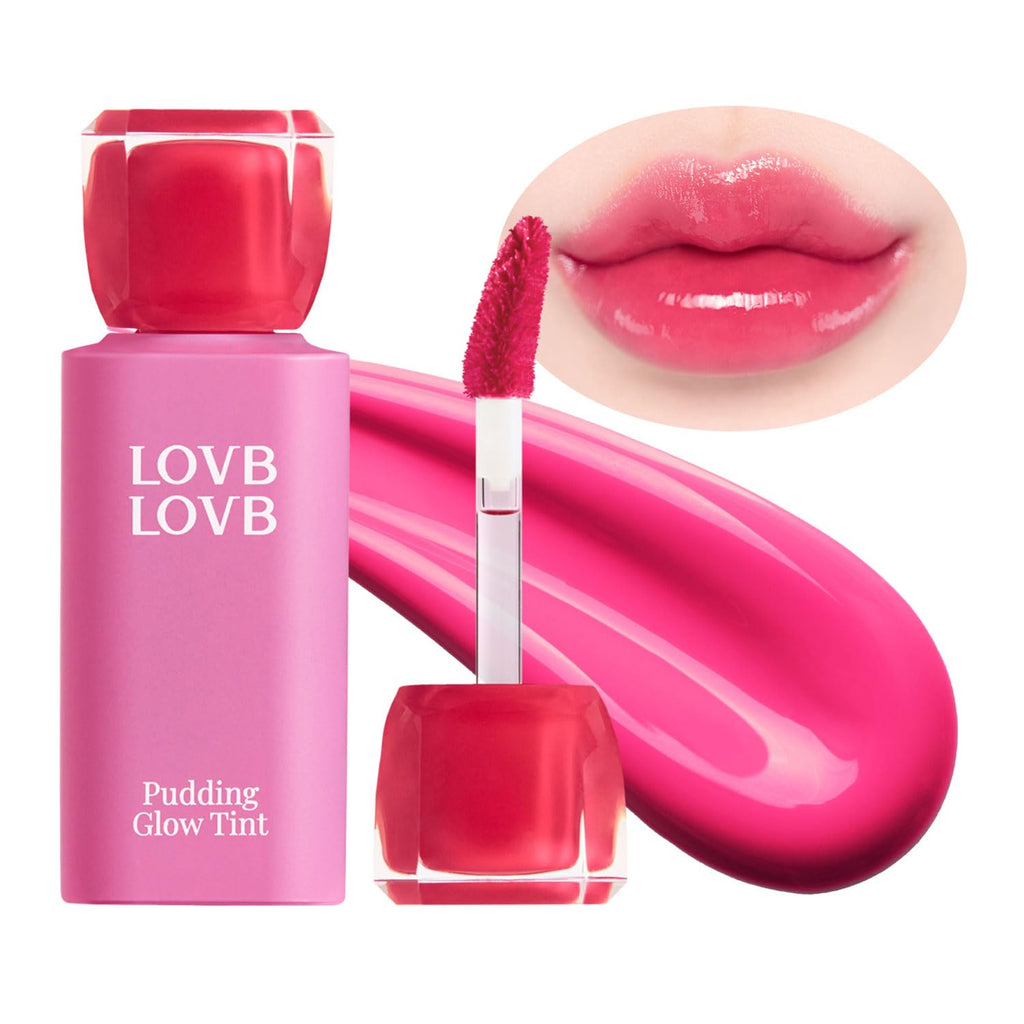 Lovb Lovb Pudding Glow Korean Lip Tint | Natural Lip Stain | Gloss To Stain | Long-Lasting & Non-Sticky | Lightweight Lip Tint | 0.14 Oz. (03 Candy Berry)