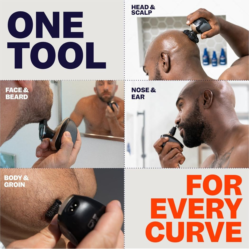 Freebird FlexSeries Head Shaver for Bald Men 5 Blade Electric Razor with ScalpSafe Anti Bump Technology Cordless Wet Dry Shaver Kit Nose Hair Trimmer IPX6