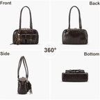 Shoulder Bag Retro Top Handle Bag Y2K 90S Multiple Pockets Designer Handbag Soft Trendy Underarm Purse