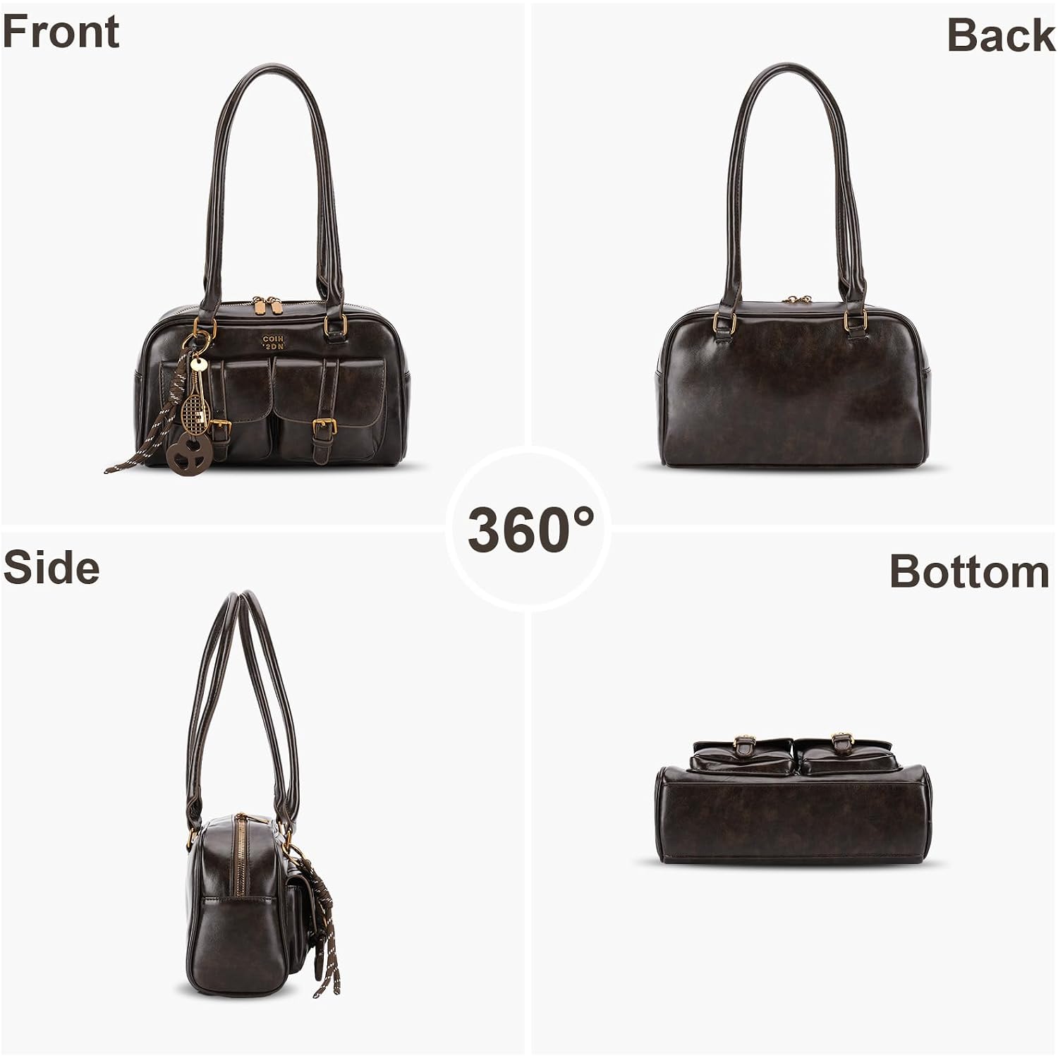 Shoulder Bag Retro Top Handle Bag Y2K 90S Multiple Pockets Designer Handbag Soft Trendy Underarm Purse