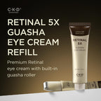 Ckd Retinal 5X Gua Sha Eye Cream [Refill], 1000Ppm Retinal Eye Moisturizer With Massage Roller For Wrinkles, Dark Circles, Puffiness, Firming & Hydrating Under Eye Care. Korean Skincare. 1.01 Fl Oz.
