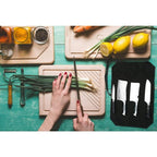 Hersent Chef'S Knife Roll Bag,Portable Travel Chef Knife Case Knife Bag Carrier Storage Bag With 4 Slots Best Gift For Pro Chef Or Culinary Enthusiasts Men Women