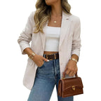 Womens Long Sleeve Linen Blazer Casual Spring Summer Lightweight Jackets