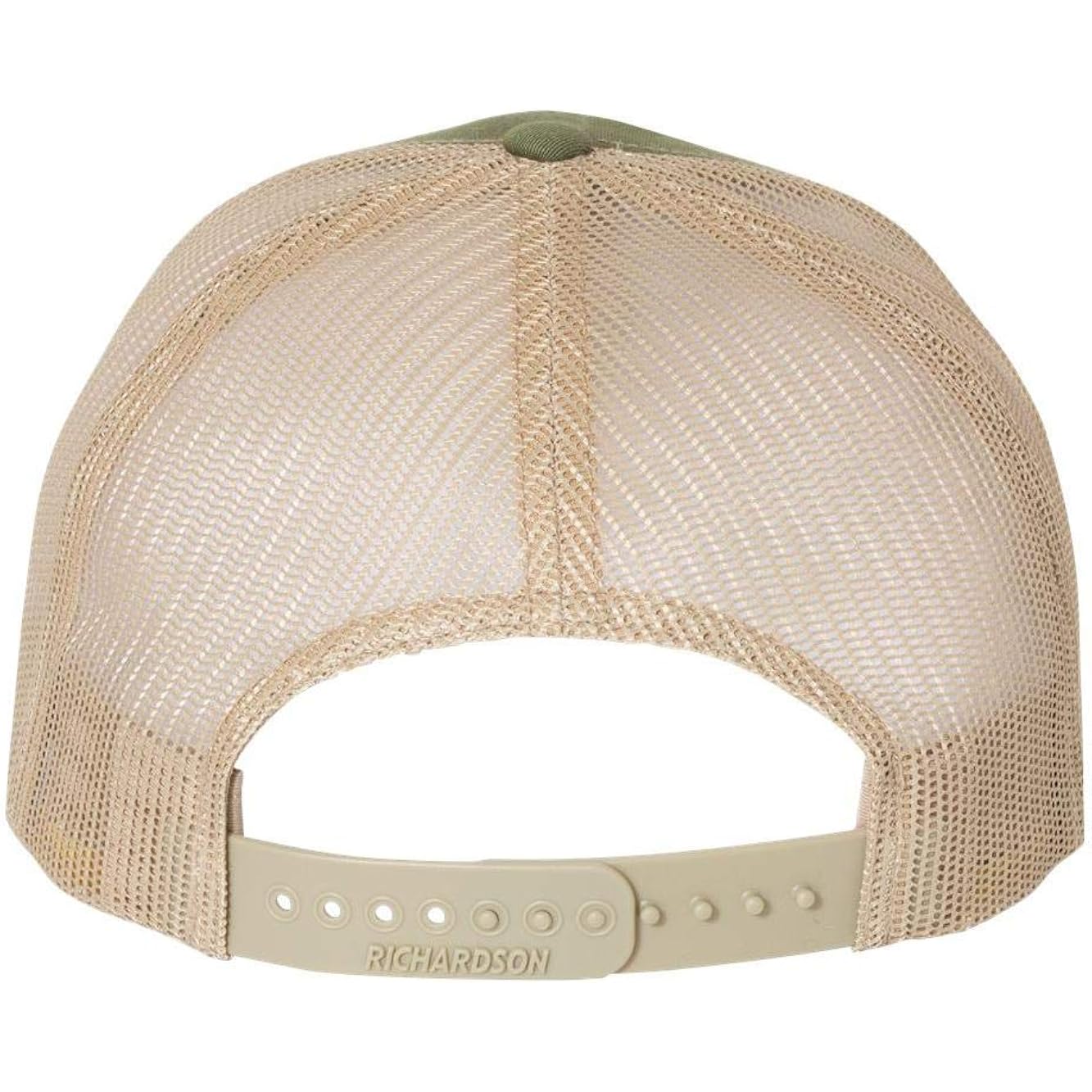 Printed Five-Panel Trucker Cap by Cotton Paperie Army Olive Green/ Tan