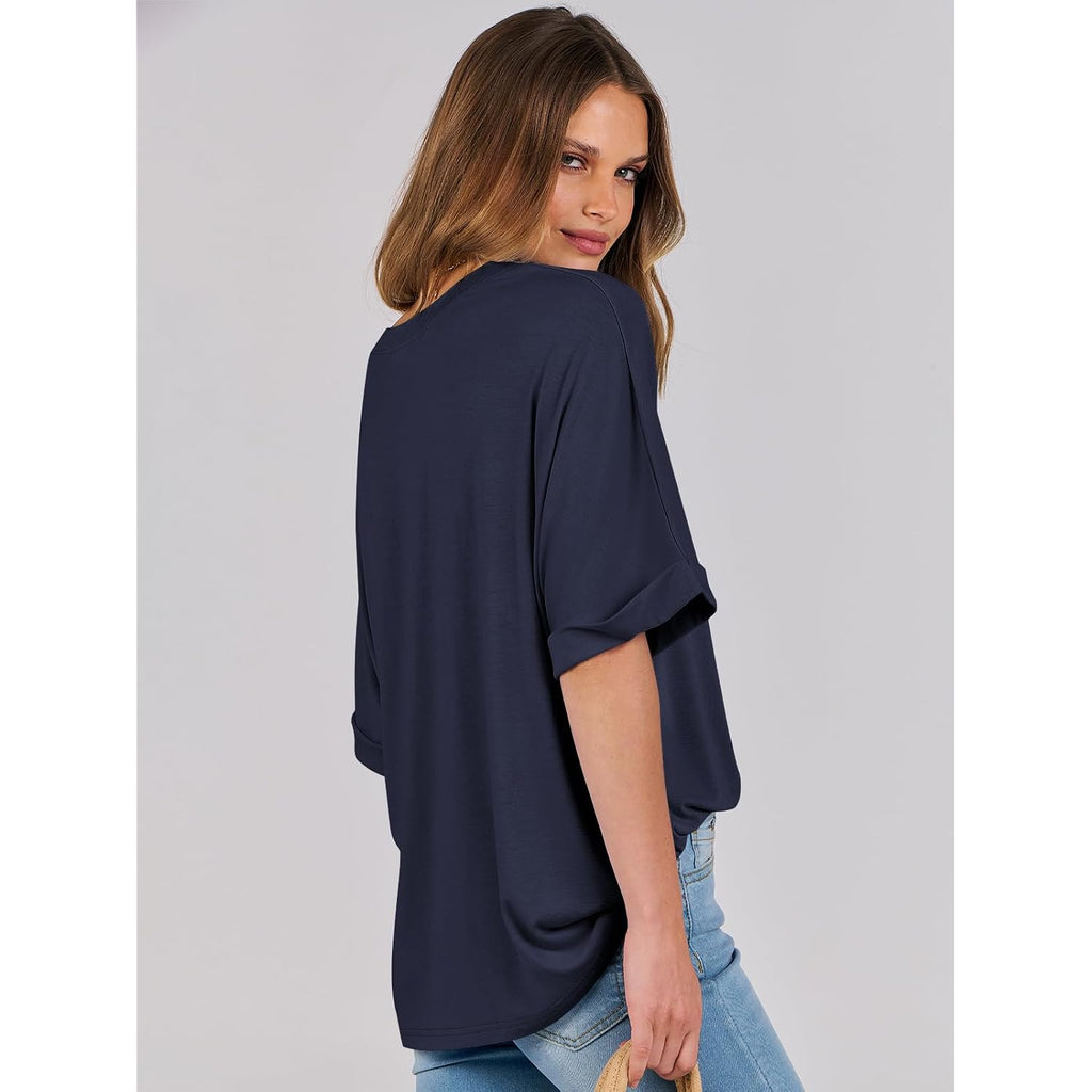 ANRABESS Womens Tops Oversized T Shirts Short Sleeve Crewneck Summer Casual Loose Basic Tee Shirt 2026 Trendy Fashion Clothes