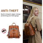 Kattee Women'S Anti-Theft Backpack Purse Genuine Leather Shoulder Bag Fashion Ladies Satchel Bags