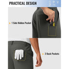 Rdruko Men'S Stretch Golf Shorts 9" Quick Dry Lightweight Elastic Waist Waistband Flat Front Dress Shorts With 5 Pockets