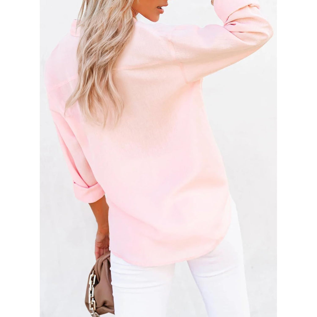 Womens Oxford Button Down Shirt Long Sleeve Cotton Dress Shirt Collared Blouse Business Casual Work Tops