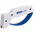 Accusharp Knife Sharpener, Ergonomic Comfortable Handle, Compact & Easy To Use, Restore And Hone Straight & Serrated Knives, White
