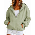 Womens Zip Up Hoodies Oversized Soft Cotton Long Sleeve Zipper Sweatshirts Casual Fall Baggy Hoodies With Pockets