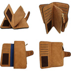 Womens Long Leather Wallet, RFID Blocking Leather Pocket Wallet Ladies Mini Purse with ID Window