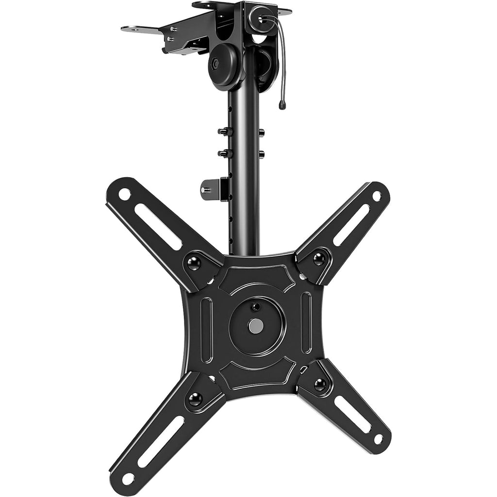 Elived Flip Down Ceiling Tv Mount For Most 14-40 Inch Tvs, Floding Tv Mount For Flat And Pitched Roof, Height Adjustable Full Motion Tv Bracket 360° Swivel For Patio, Max Vesa 200X200Mm, Up To 22 Lbs