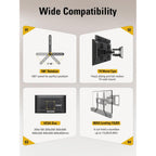 Mounting Dream Soundbar Mount Bracket for Mounting Above or Under TV Fits Most of Sound Bars Up to 15 Lbs, with Detachable Long Extension Plates MD5420