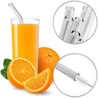 Annvchi 16 Pack Reusable Glass Straws,Set Of 6 Straight And 6 Bent With 4 Cleaning Brush,Perfect For Smoothies,Tea, Juice, Milkshakes(8.5''X10 Mm)