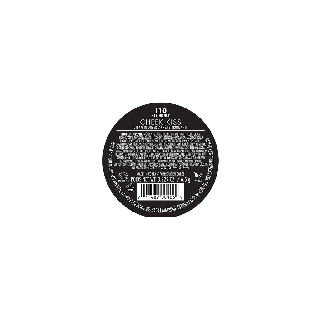 Milani Cheek Kiss Cream Bronzer, 110 - Hey Honey, Vegan & Cruelty-Free, Made In Korea, Lightweight Glow, Soft Matte Finish