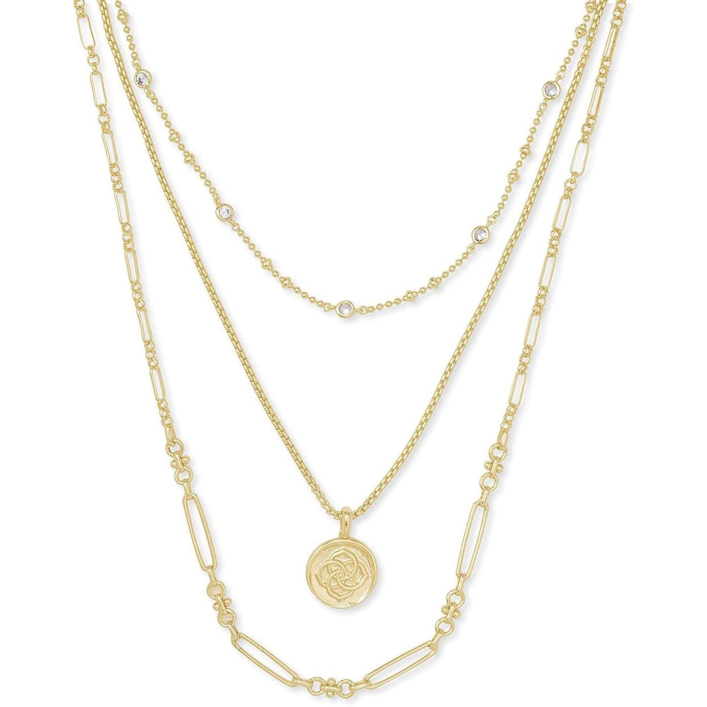 Kendra Scott Medallion Triple Strand Necklace, Fashion Jewelry for Women