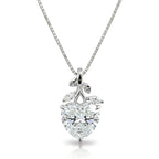 IGI CERTIFIED Diamond Pendant Necklace for Women 10K 14K 18K Solid Gold 1.0-3.0 CT Nature Inspired Lab Grown Diamond Necklace D Color, VS1-VS2 Clarity