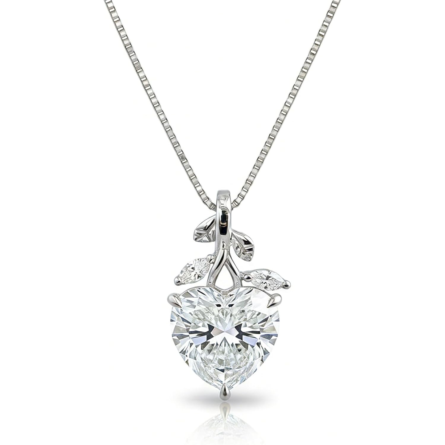 IGI CERTIFIED Diamond Pendant Necklace for Women 10K 14K 18K Solid Gold 1.0-3.0 CT Nature Inspired Lab Grown Diamond Necklace D Color, VS1-VS2 Clarity