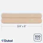 Dukal Large Wooden Wax Sticks - Body Hair Removal Applicator for Waxing, ¾” x 6” (Pack of 100)