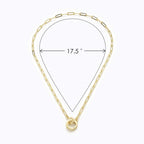 LANE WOODS Paperclip Necklace Pendant: 14K Gold Plated Dainty Link Chain Jewelry for Women