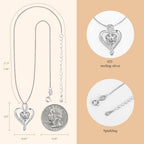 925 Sterling Silver Necklace - Exquisite Silver Jewelry for Women - Heart Pendant Silver Necklace - Birthday, Anniversary, Valentine's Day Gift for Women, Wife, Mom, Girlfriend, Lady